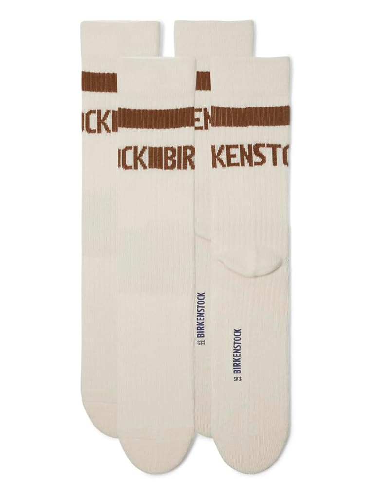 Beige Birkenstock Cotton Crew Stripe Socks