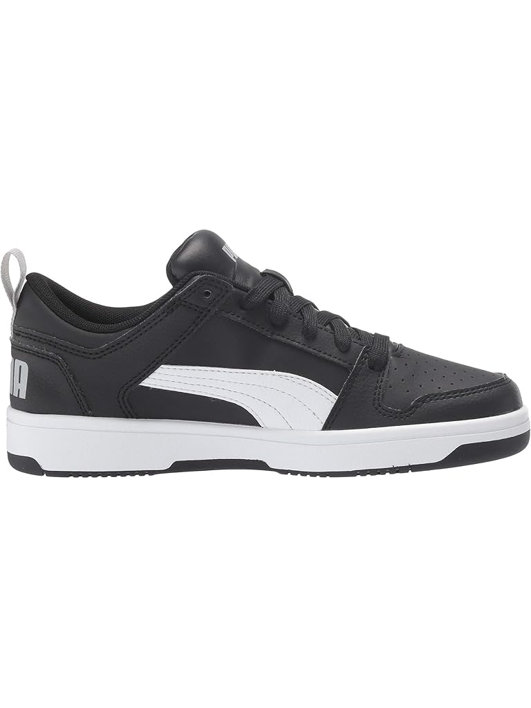 Black PUMA Kids Puma Kids Rebound Layup Lo Synthetic Leather Sneakers (Big Kid)