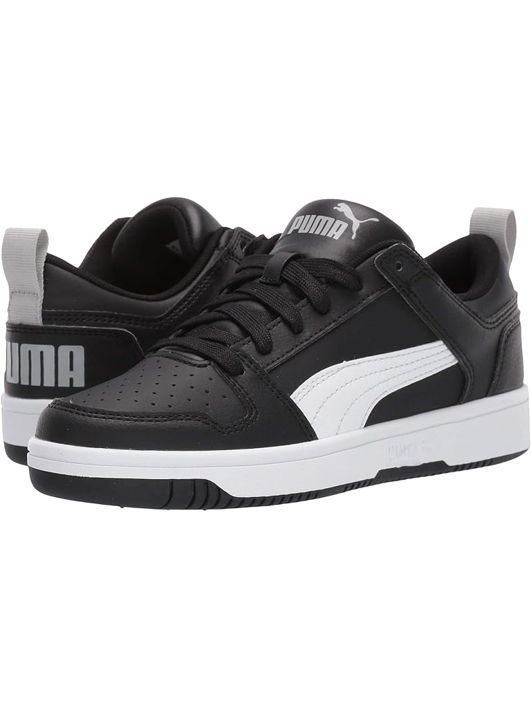 Black PUMA Kids Puma Kids Rebound Layup Lo Synthetic Leather Sneakers (Big Kid)